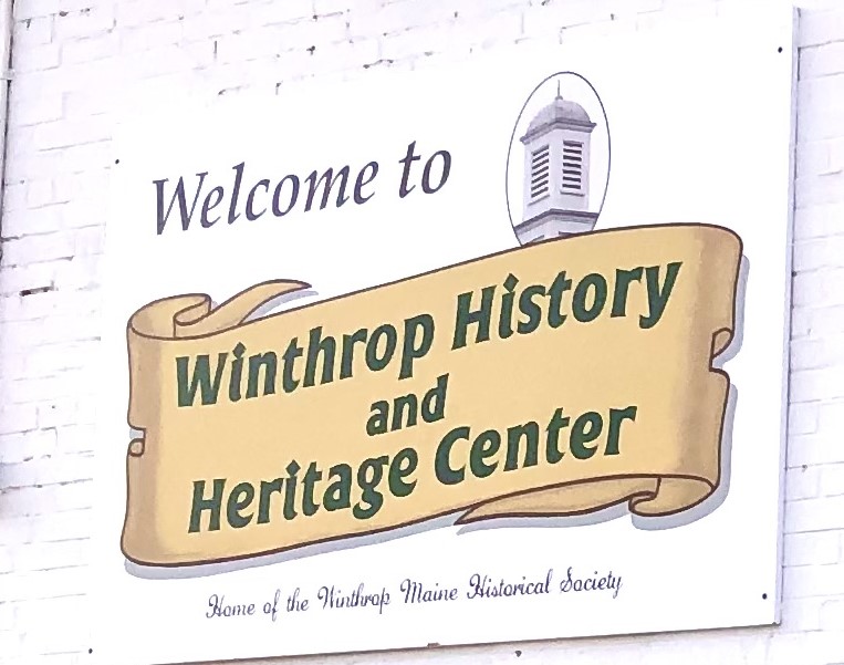 winthrop history and heritage center sign closeup